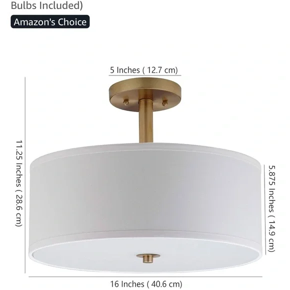 BRAND NEW IN BOX Safavieh Modern Gold and White Ceiling Light Fixture - Picture 3 of 7